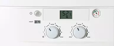 close up of boiler control panel